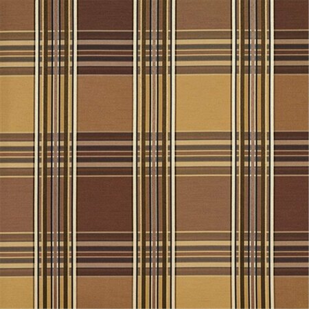 FINE-LINE 54 in. Wide Brown And Gold Shiny Stripes Plaid Silk Satin Upholstery Fabric FI2933950